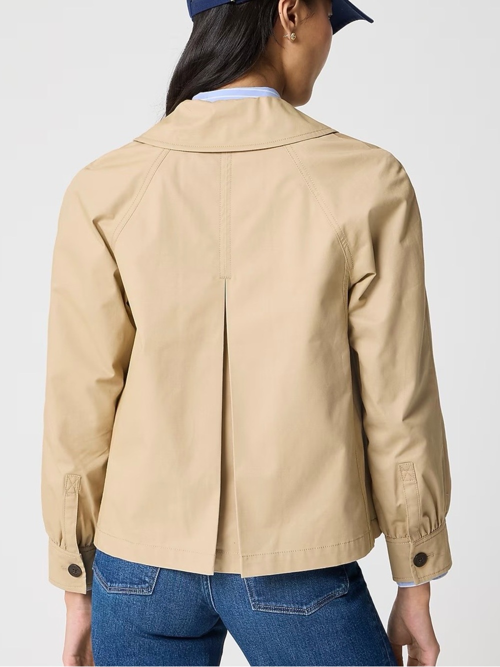 J. Crew Khaki Button-Front Trench Jacket - Picture 2 of 7